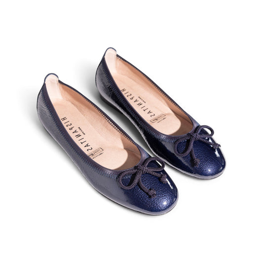Mornings in Madrid Leather Ballet Flat – Hispanitas 3731 – Navy