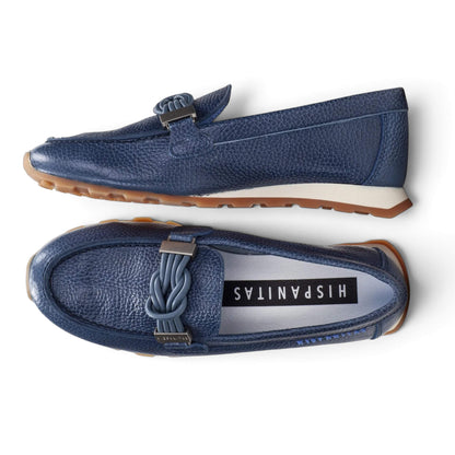 Lucía Jean leather loafer, viewed from above showing interior, by Estela