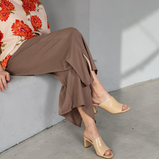 Alba Open-Toe Mule – Zinda – Champagne Sand